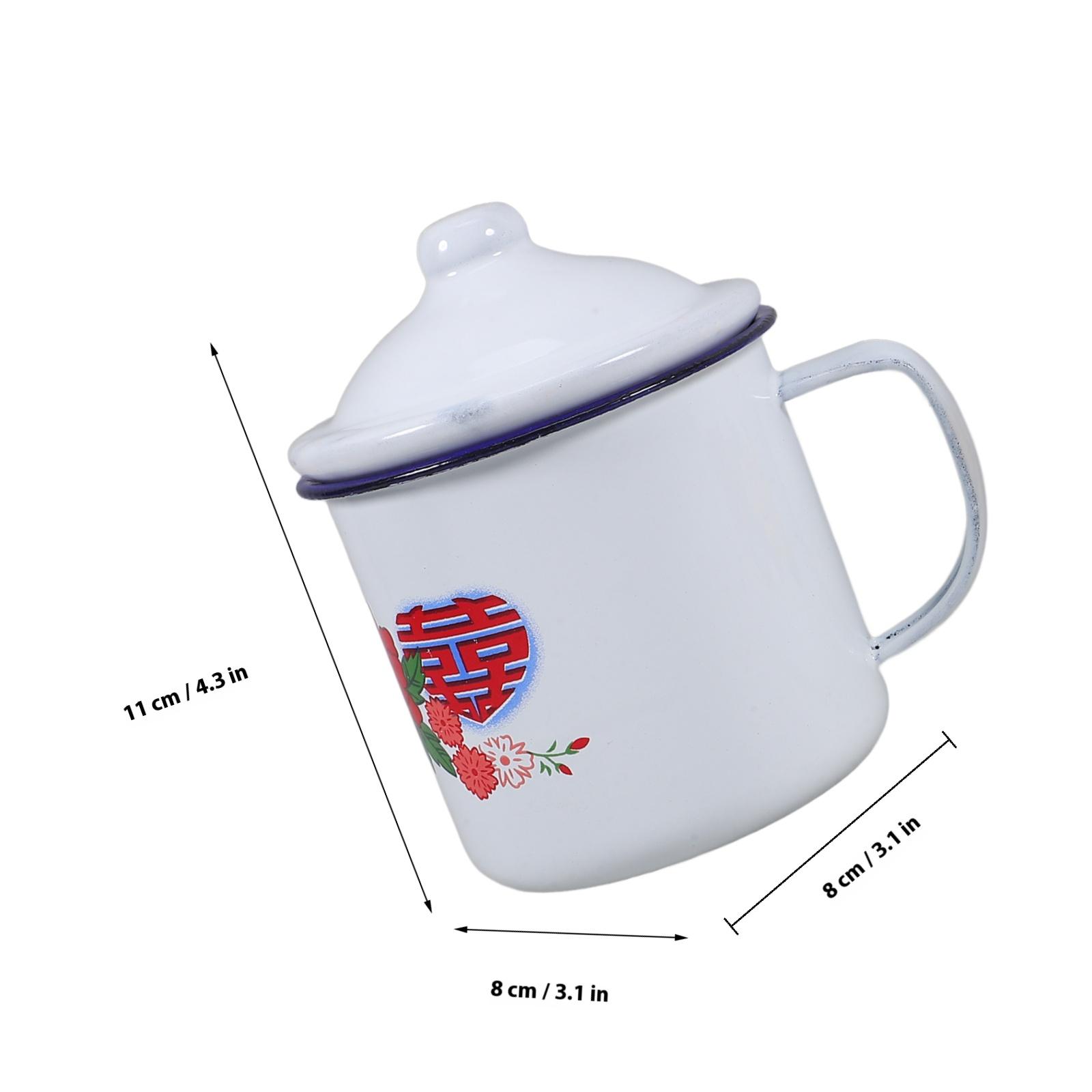 

2Pcs Exquisite Enamel Teacup Healthy Rust-Resistant Daily Use Mini Travel Mug Vintage Drinking Holder Home Supply other
