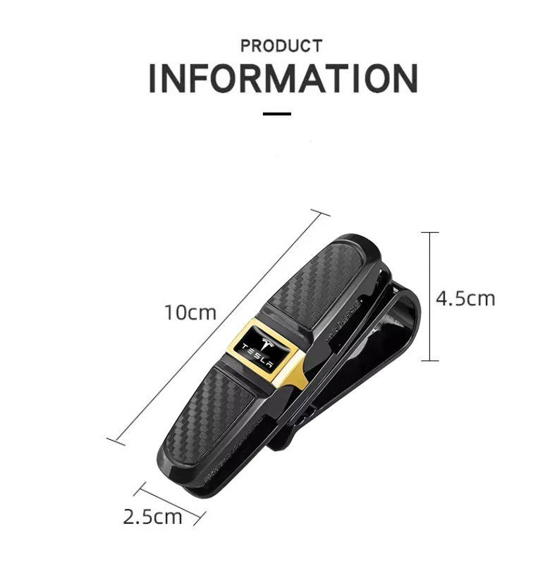ALI1 ABS Glasses Clip Car Sun Visor Card Ticket Clamp Fastener For Tesla Model 3 Model S Model X Model Y Cybertruck Roadster SpaceX
