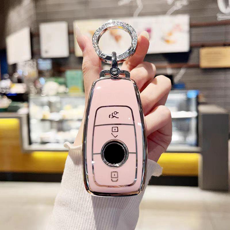 For Mercedes Benz A C E S G Class GLC CLA GLB 200 2024 CLE W205 W213 W222 X167 W177 Car Smart Key Cover Case Fob Shell Keychain