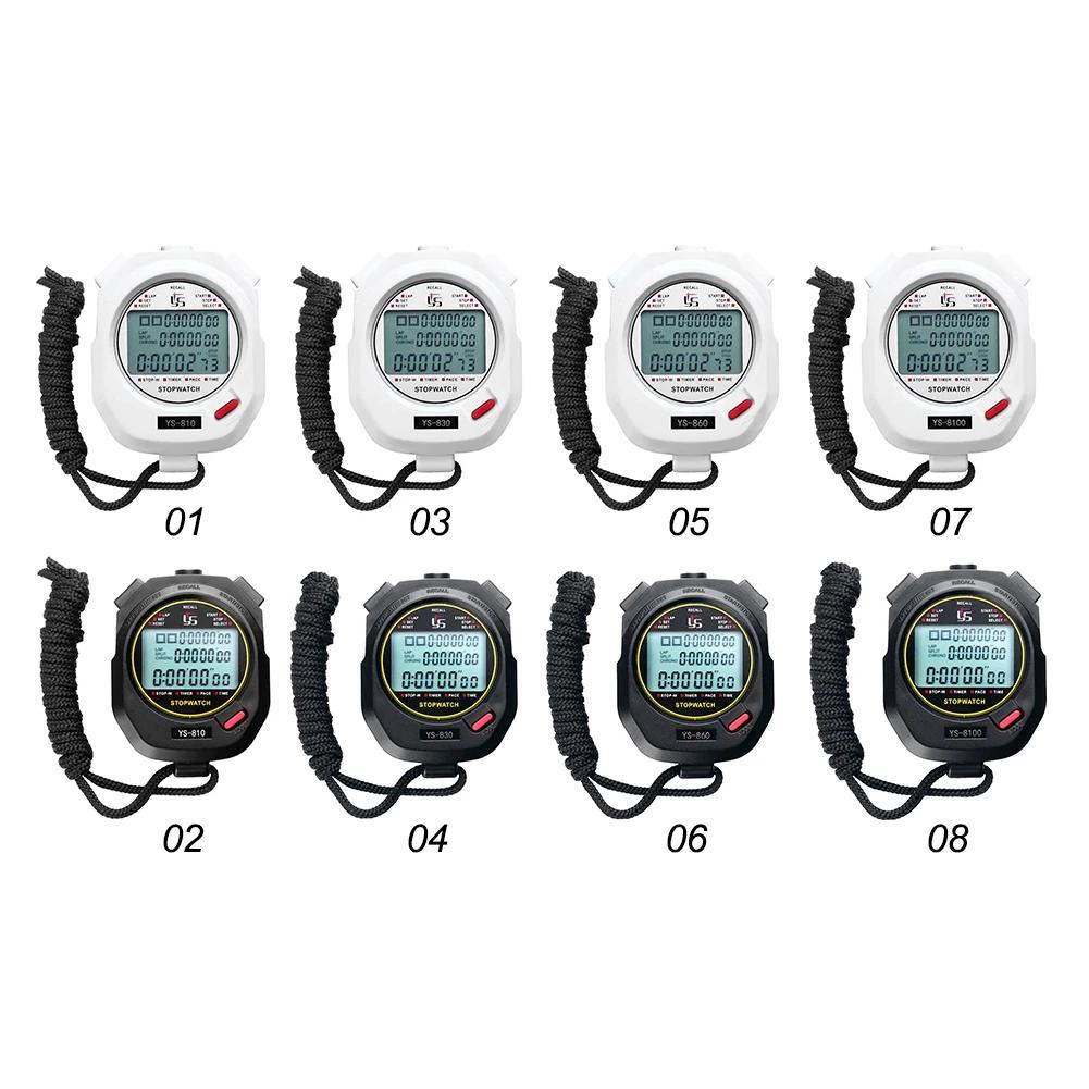 Handheld Digitaler Timer Stoppuhr Chronograph Sporttraining Digitale Chronometer 3 Reihen Anzeige von 10/30/60/100 Runden