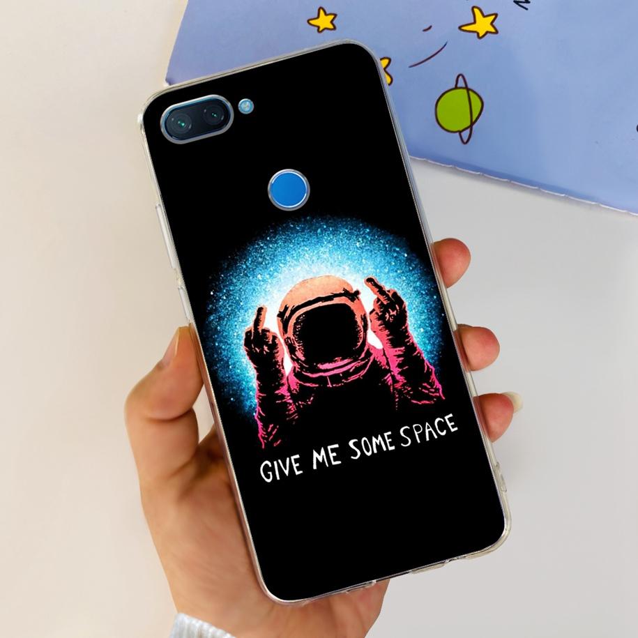 For Xiaomi Mi 8 Lite Case Fashion Soft Silicone Phone Case For Xiaomi Mi 8 SE / Mi 8 Pro Mi8 Lite Clear Tpu Cover Astronaut Capa