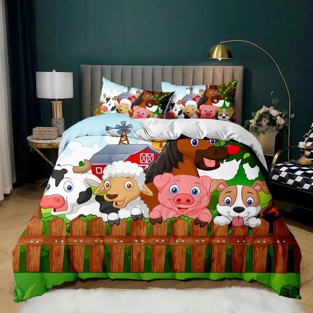 2/3pcs Animal World 3D Bedding Set, Lion Duvet Cover and Pillowcase, King/California King Bedroom Decor, Gift for Boys and Girls