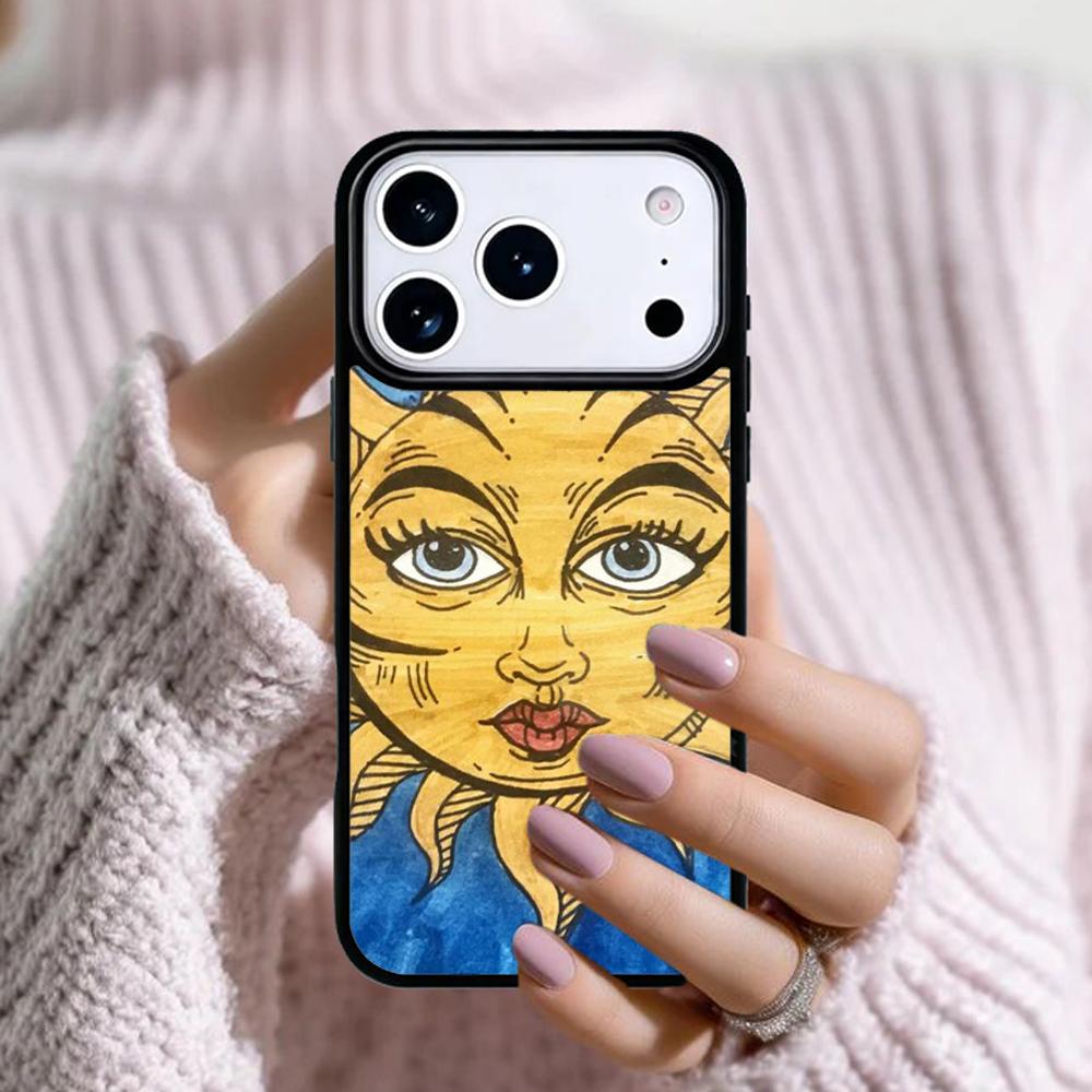 Funny Sun Moon Phone Case For Apple iPhone 17 Air 16E 15 14 Plus 13 12 11 Pro Max Mini Funda Cover