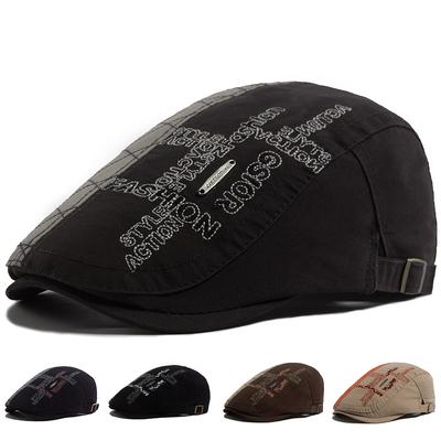 Letter Label Men Berets Fashion Embroidery Vintage Newsboy Cap Spring Autumn Flat Caps For Male Casual Outdoor Women Sun Hat