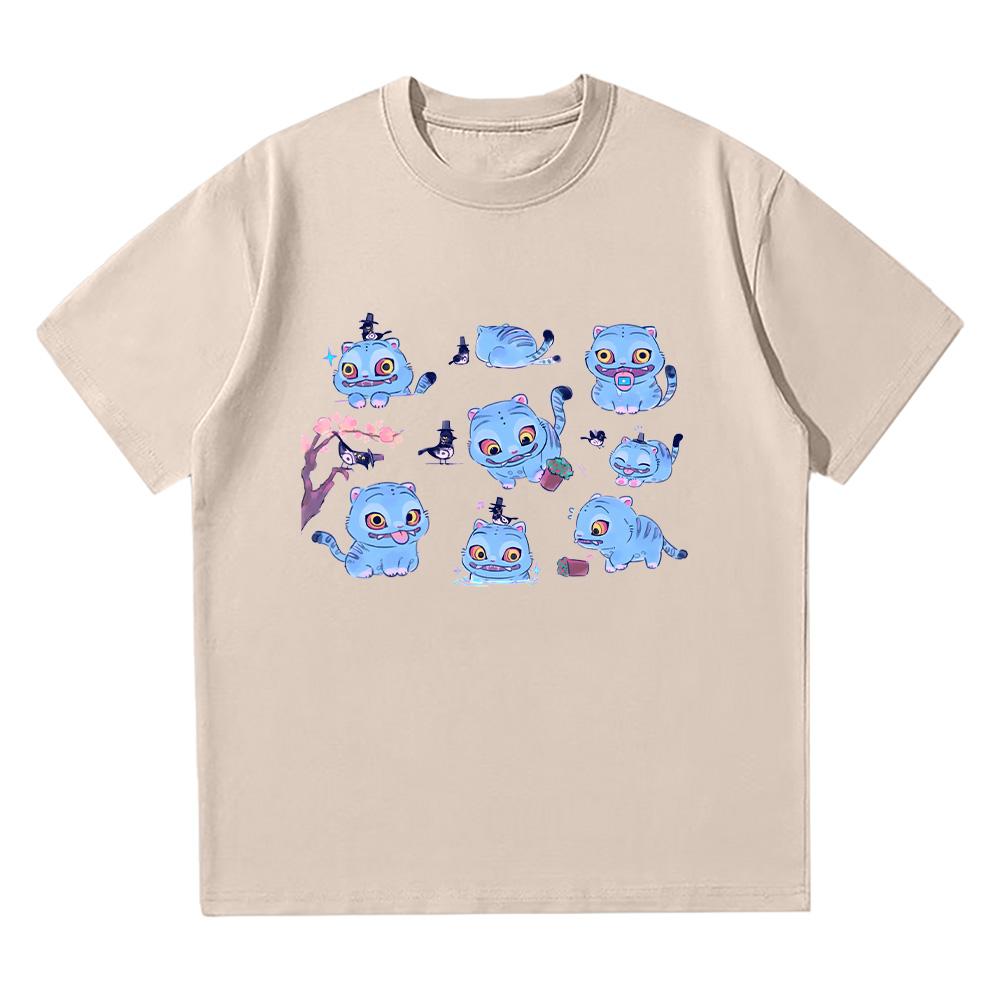 Kpop Demon Hunters Tiger Tshirt Merch Kpop Hunters Tiger Fans Top Cute Animal Gift Cotton T-shirt Unisex Anime Aesthetic Clothea