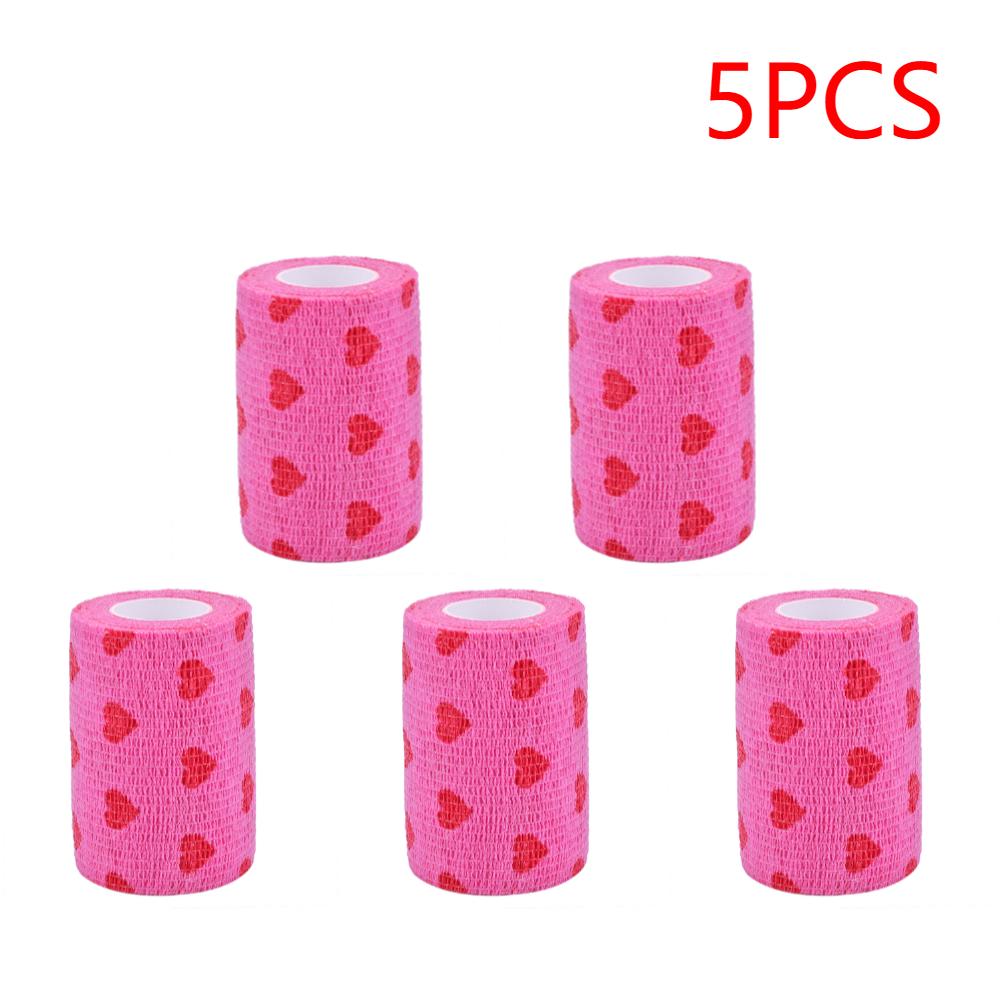 5/10PCS Rose Red Heart Dog Cat Medical Bandage Elastic Nonwovens Bandage Practical Beautiful Eco-friendly Elastoplast for Pets