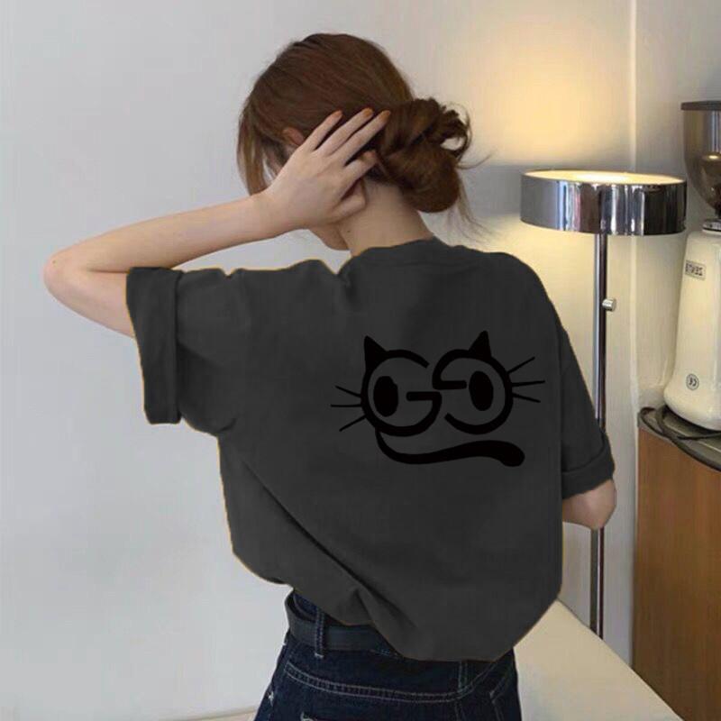 

Женская хлопковая футболка с коротким рукавом с мультяшным принтом, летняя новинка 2025 года, свободный крой, универсальный топ с круглым вырезом, тренд S