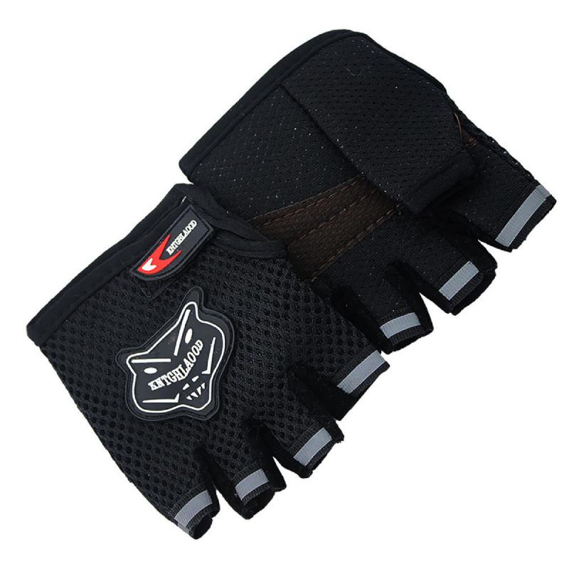 Summer Breathable Mesh Half Finger Cycling Gloves With Fox Head Design For Men And Women