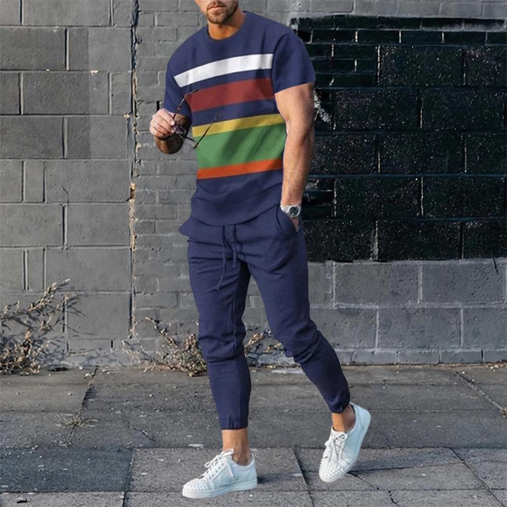 

Men T Shirt Pants 2 Piece Sets Sportswear Print Bad Boy O Neck T-shirts Trousers Suits Tracksuits Sweatpants Outfits Men Clothes 2XL