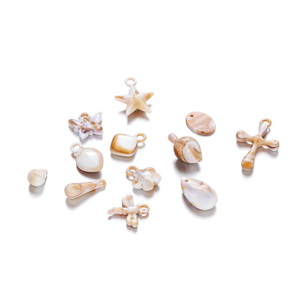 10/20Pcs/Lot Mix Acrylic Shell Conch Starfish Charm Pendants for DIY Women Earring Bracelet Necklace Jewelry Making Accessories