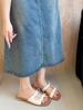 2788-10 Korean Version of Bow Beach Cool Slippers Women's Summer Wear 2025 Summer Wear French Square Toe