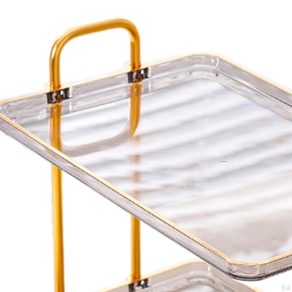 2 Layer Bathroom Counter Organizer Multifunctional Stand Light Luxury Display Shelf Sturdy Tray