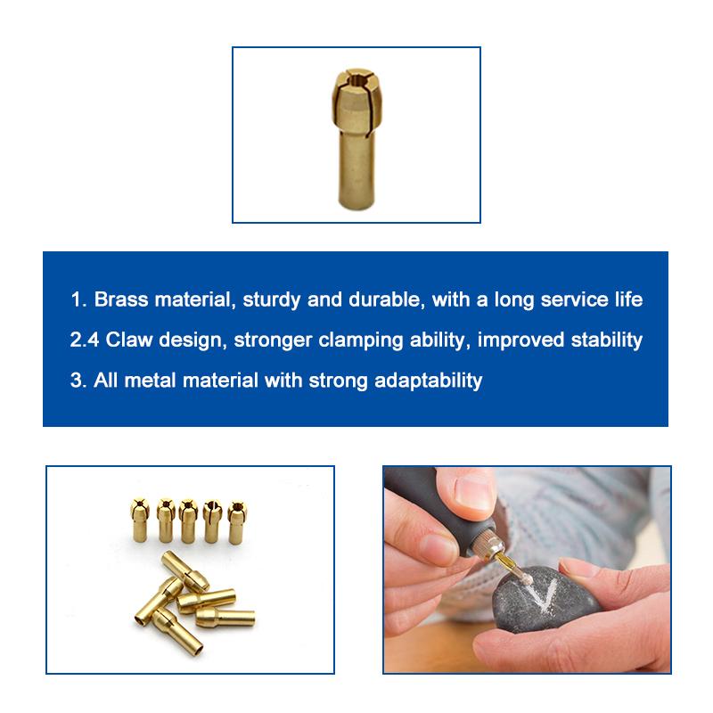 16pc Drill Chuck Nut Set 0.5-3.2mm Mini Brass Chuck Silver/black Nut Electric Grinding Tool Accessories