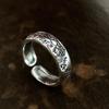 ANENJERY Flower Prince Graffiti Open Ring for Women Korea Niche Design Thai Silver Color Vintage bague femme anel anillo