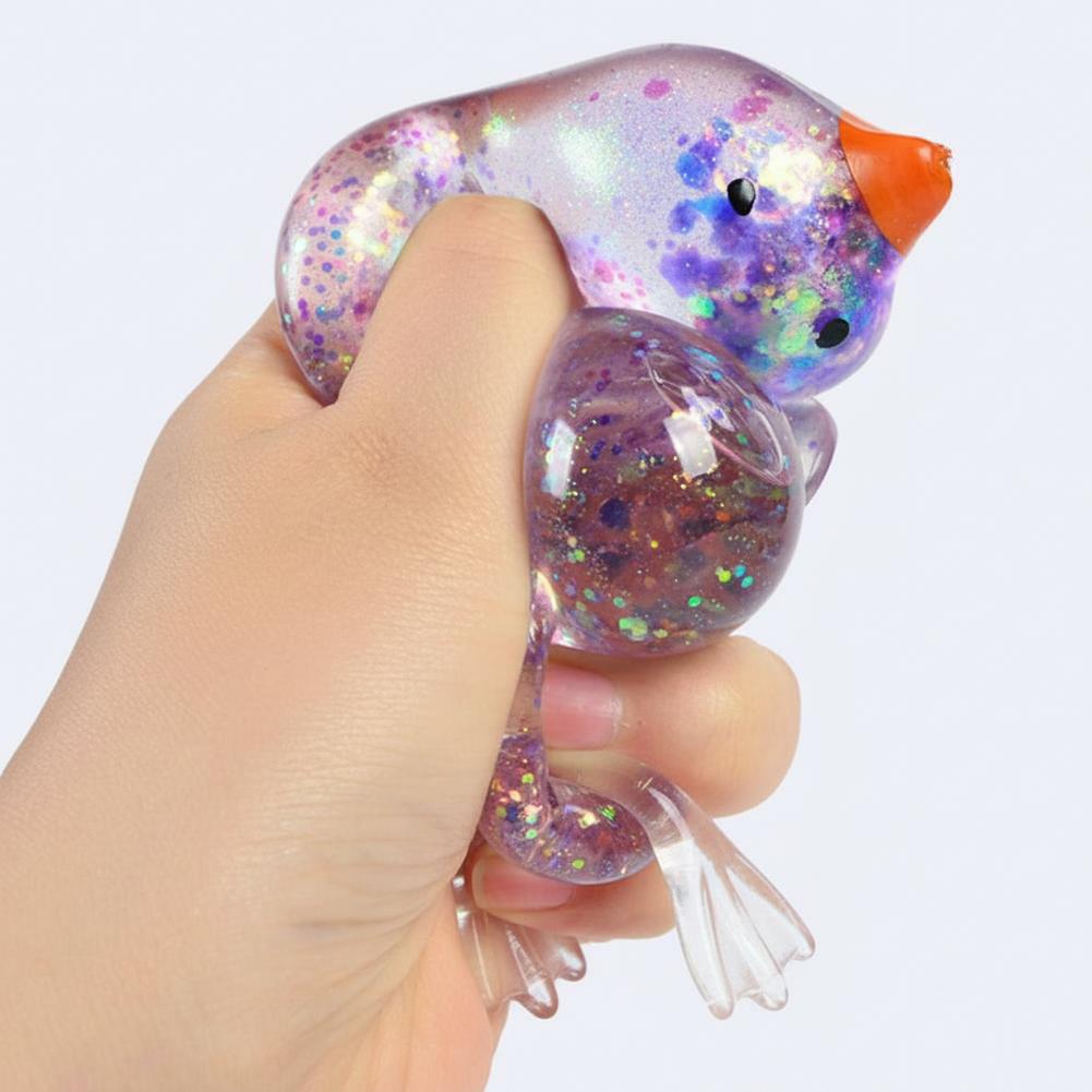 1Pcs Glitter Penguin Squishy Toy Soft Squeeze Stress Relief Toy Slow Rising Sensory Fidget Toy For Kids Adults Birthday Gift