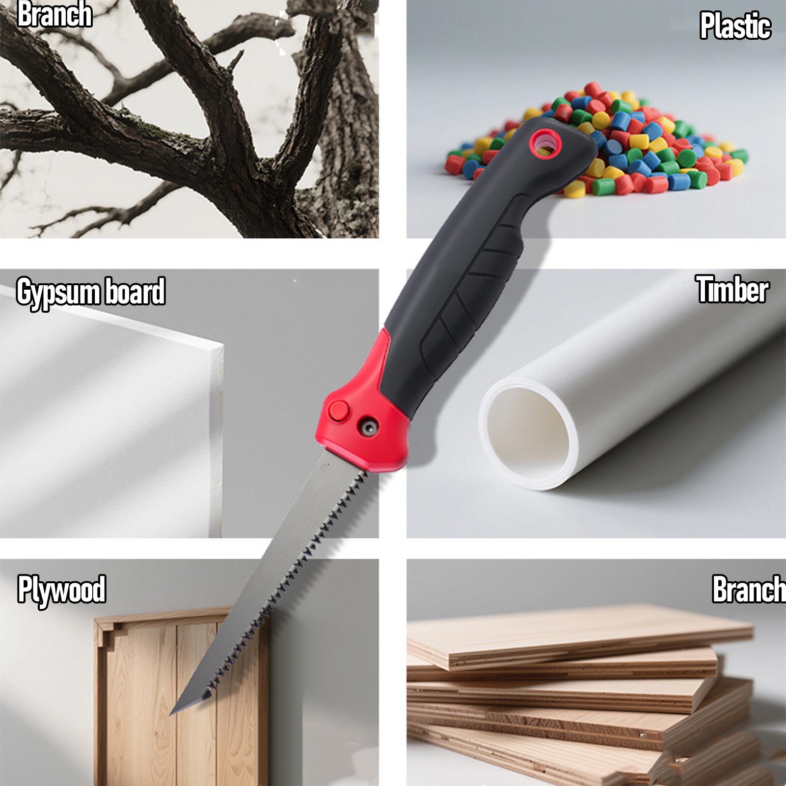 

6-дюймовая складная пила по гипсокартону Острое лезвие из стали SK5 Пластиковая рукоятка Портативная ручная пила для использования на открытом воздухе 100mm-199mm