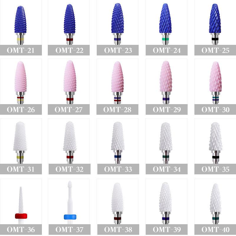 Electric Nail Drill Bit Milling Cutter Ceramic Tungsten Carbide Polishing Grinding Head For Manicure Cutters Nail Art Tools