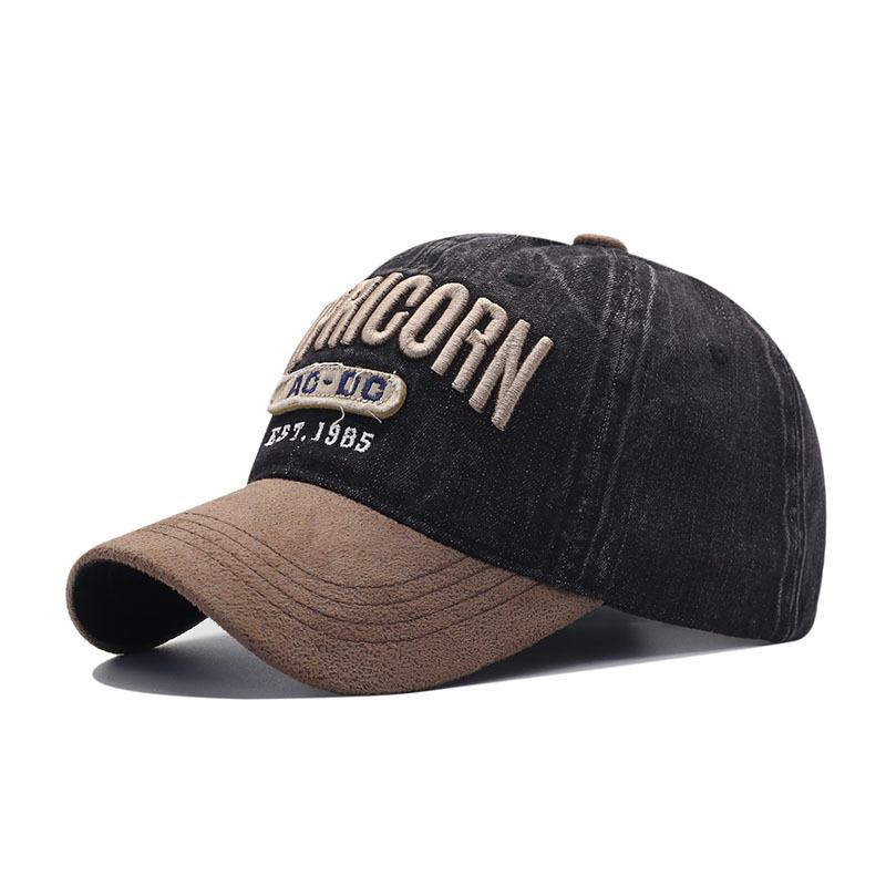New washed denim American color matching baseball hat men's and women's casual sunshade cap