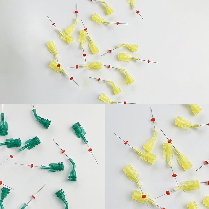 50 szt. Dentystyczne Endodontyczne Endo Igły do Irygacji Końcówka Podwójny Otwór Jednorazowe Wielokrotnego Użytku Końcówki do Strzykawek do Kanałów Korzeniowych Materiały Dentystyczne