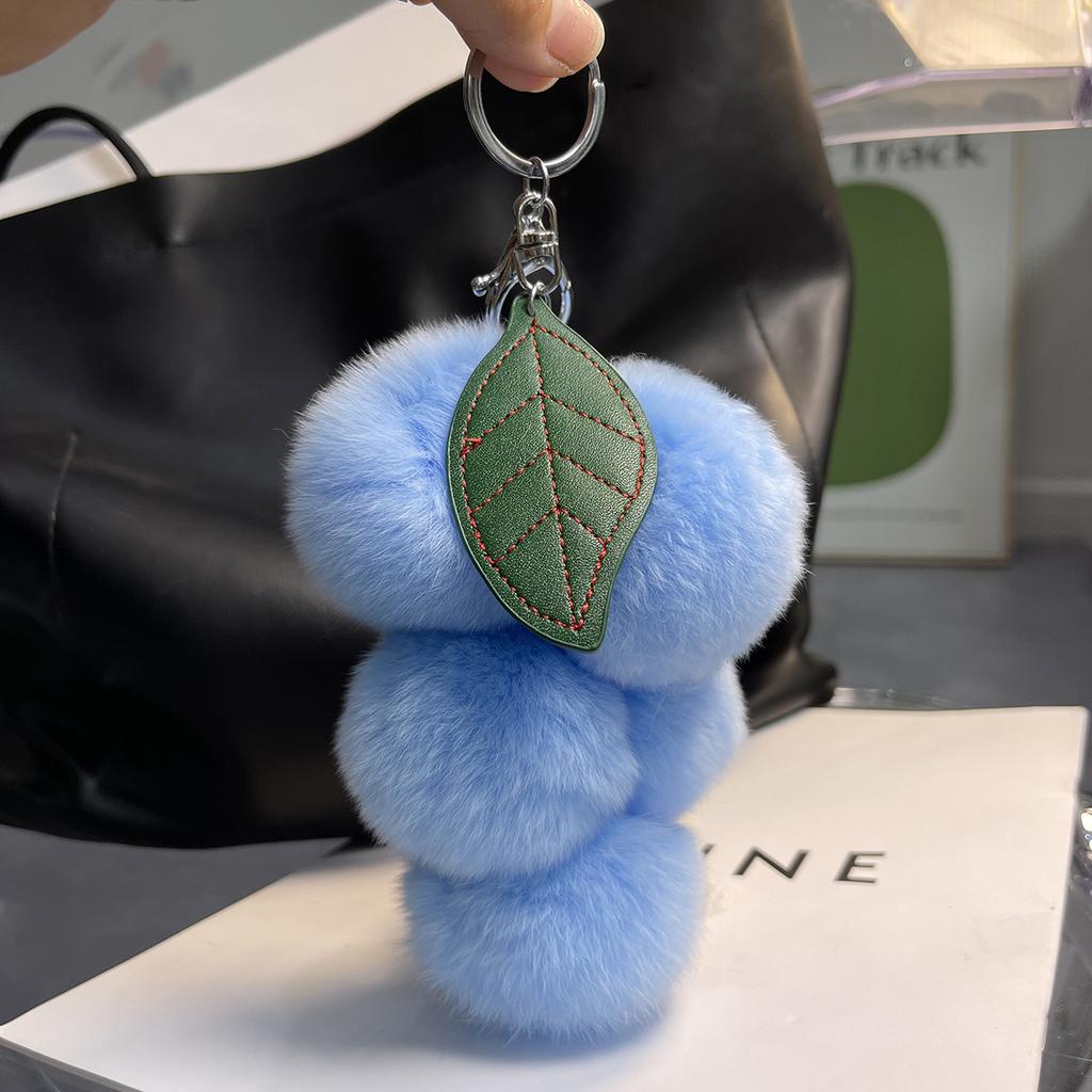 Imitation Rex Rabbit Fur Cute Ball Fur Pendant Fruit Grape Bag Pendant Plush Car Keychain