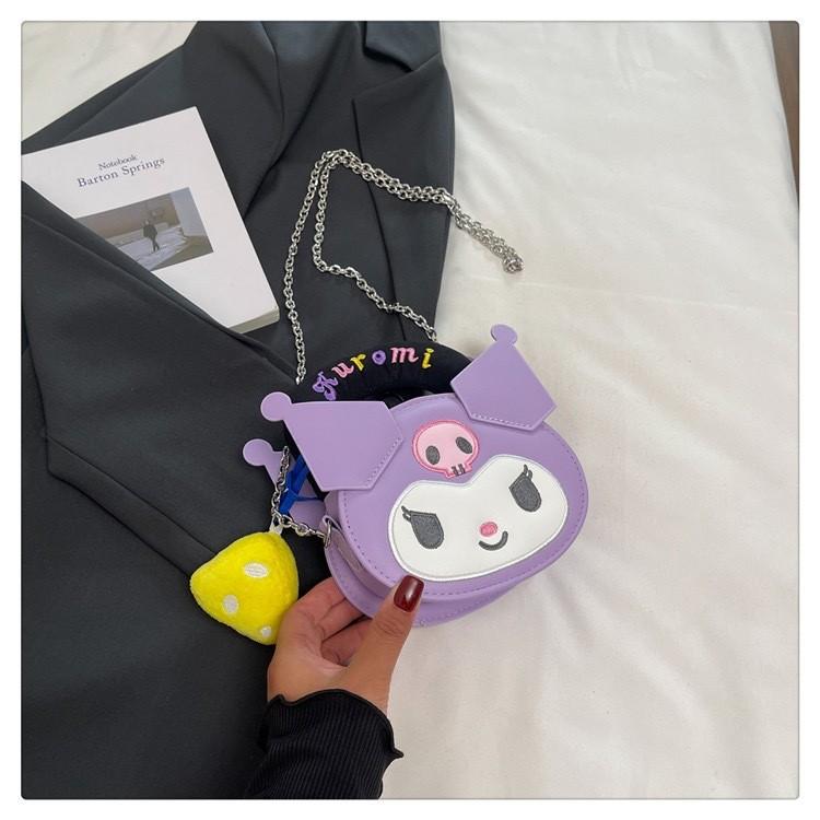 Kuromi Cute Crossbody Bag With Pu Fabric For Women And Men For Casual Outings