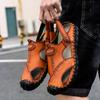 Big Size 47 Men Leather Sandals Summer Classic Men Shoes Slippers Soft Sandals Men Roman Comfortable Outdoor Walking Footwear