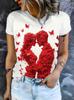 Men'S 3D Digital Print T-Shirt LOVE Graphic Tee Round Neck Casual Shirt For Everyday & Formal Wear Summer Short Sleeve Tees