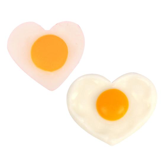1/2Pcs Simulation Fried Egg Decoration Heart-shaped Fake Poached Egg Model Realistic Food Toy DIY Home Decor Ornament Photo Props