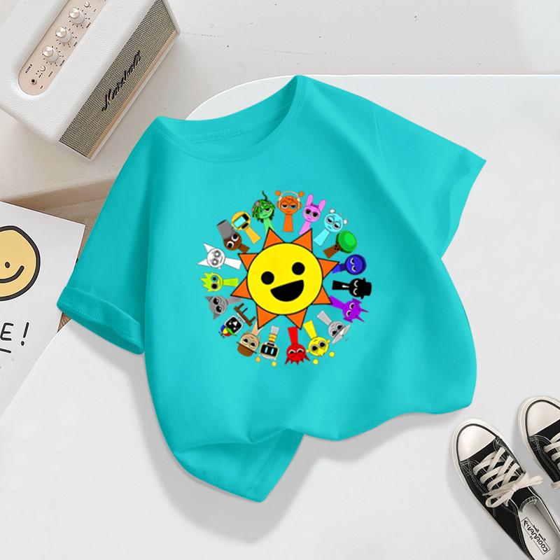 Summer Kids T Shirt Anime Sprunki Graphic Shirt Boys Girls Horror Games Tops Short Sleeve Wild Tee Cartoon Sprunki T-shirts
