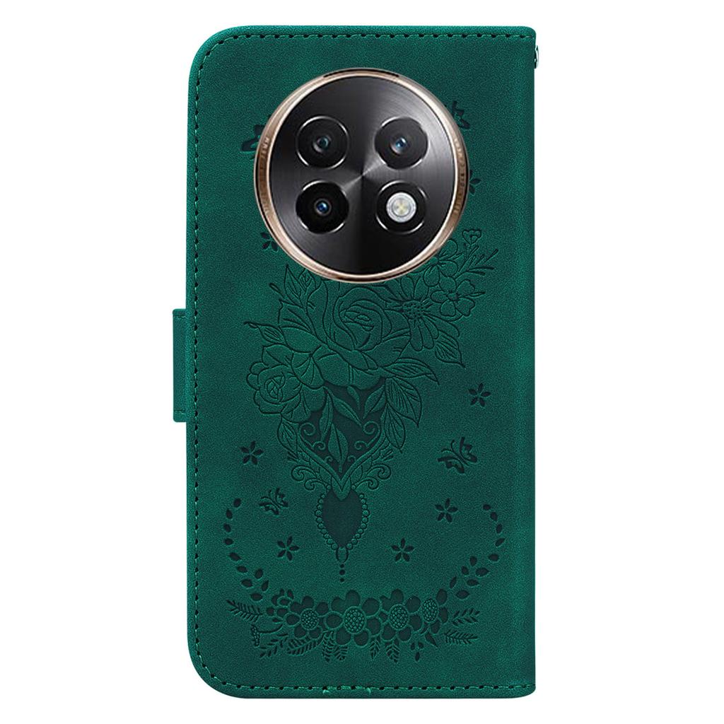 For Realme 13+ 5G Case PU Leather Wallet Phone Cover Butterfly Flower Imprint