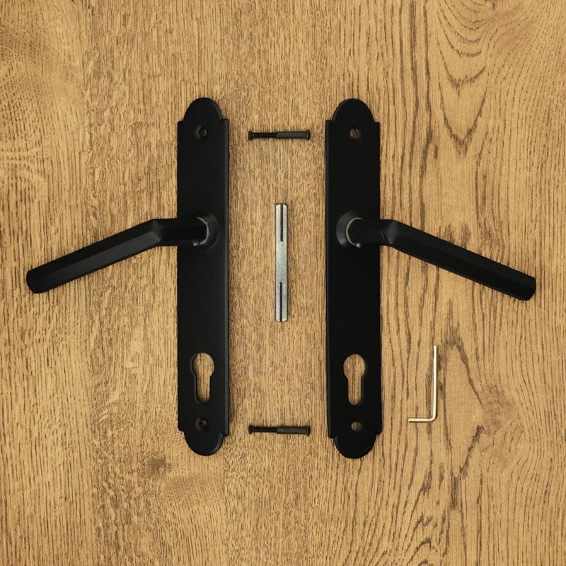 ALBA handle with plate for 90mm insert, BLACK