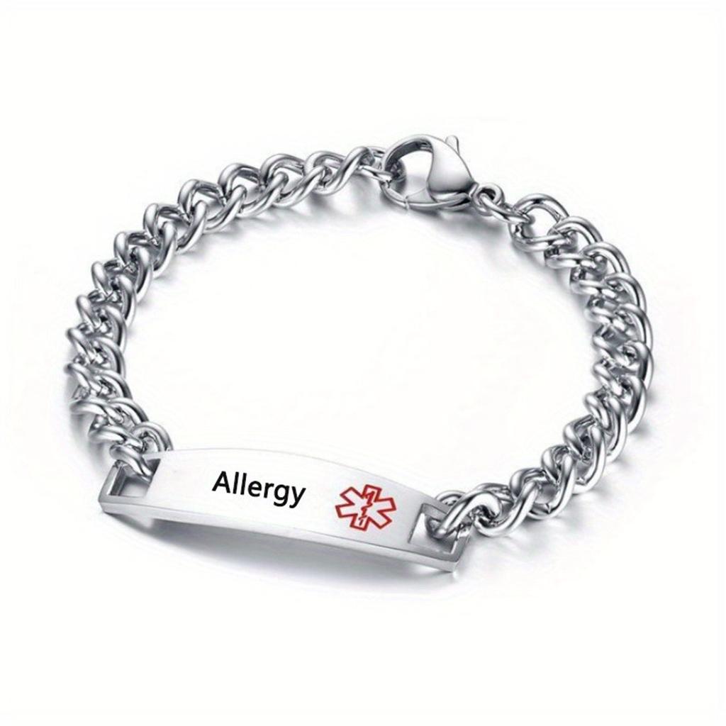 Titanium Steel Emergency Alarm Bracelet for Men and Women, Chain Made of Stainless Steel, Wristband