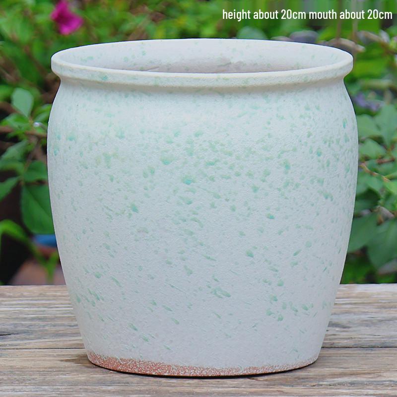 Minimalist Large Coarse Pottery Flower Pot for Succulents and Green Plants