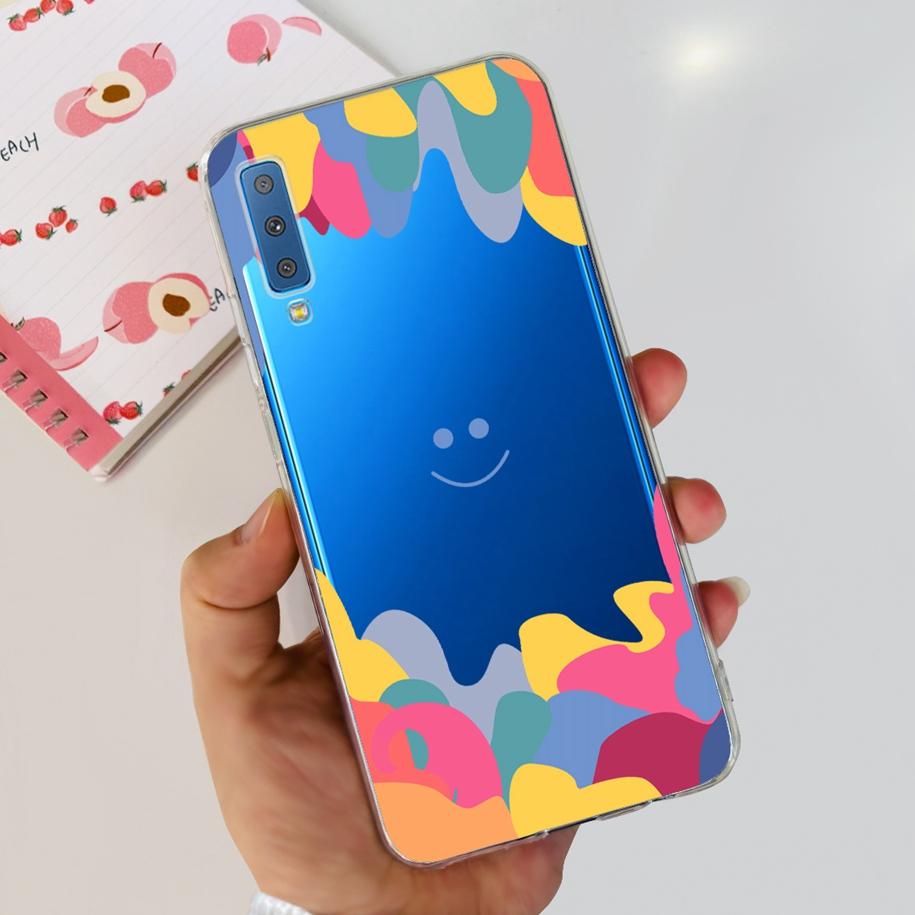 For Cover Samsung Galaxy A7 2018 Case New Fashion Flower Bumper Soft Silicone Phone Case For Samsung A7 2018 A750 SM-A750F Coque