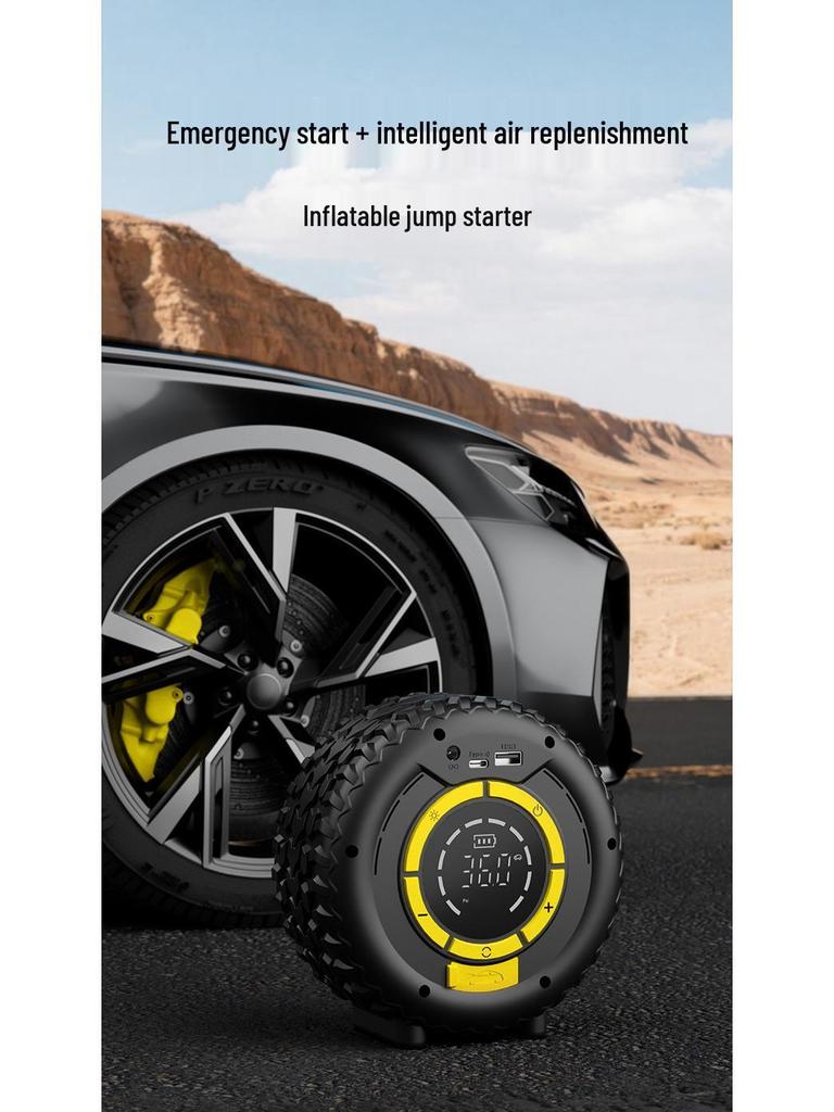 All-in-One Car Tire Inflator & Emergency Jump Starter