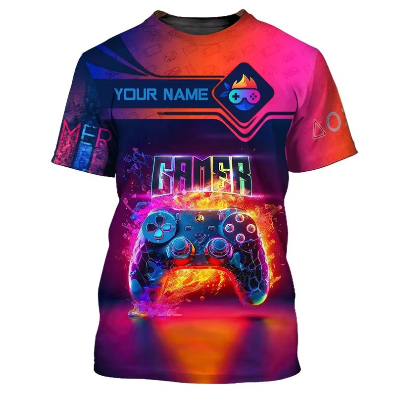 Child Game T Shirt Children Top Shirts Cool Controller Short Sleeve Korean Children's Clothes 2024 Kids Spring Clothes Tops Boys