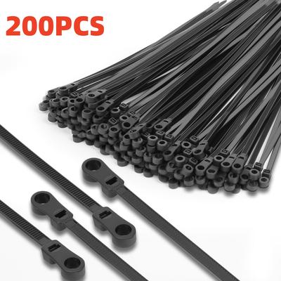 Screw Mount Cable Ties Nylon Heavy Duty Adjustable Self Locking Cord Zip Tie Screw Hole Wire Organizer Fastening Loop Straps