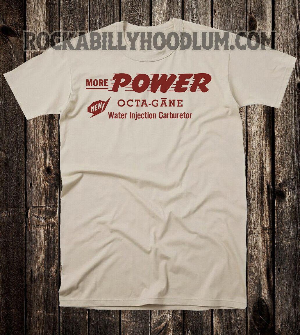 Retro Hot Rod Tee T Shirt Drag Race Racing Speed Shop Octa Gane Carbs Power XXL
