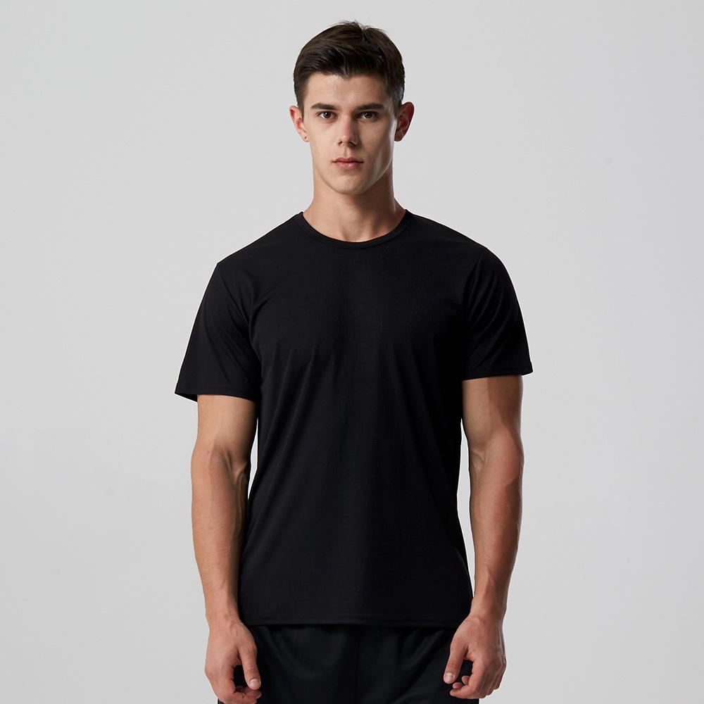 Men's Quick Dry T-shirt Thin Section Round Neck Short Sleeve Outdoor Marathon Running Training Sweat Absorbent Breathable Undershirt