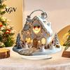 Christmas Theme Tabletop Ornaments Winter Ornaments, Double-sided Acrylic Snowman/Santa Claus/Reindeer/Cottage Table Seasonal Home Decorations