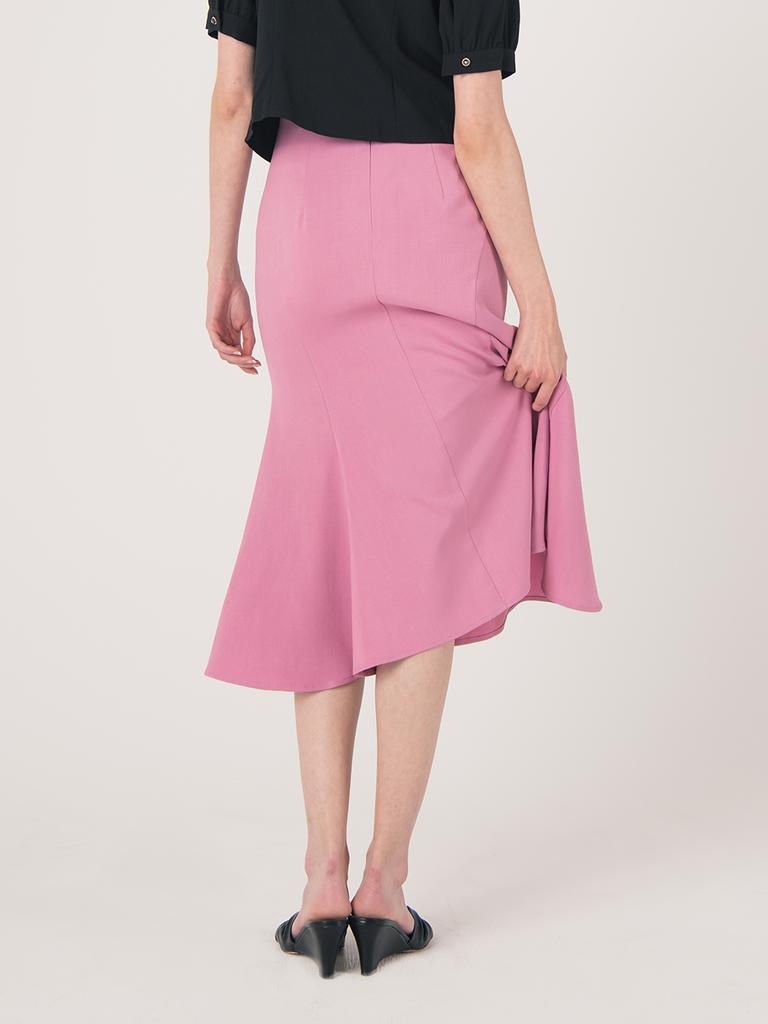 Wednesday Delight Wed_Fishtail High Waist Skirt_Pink