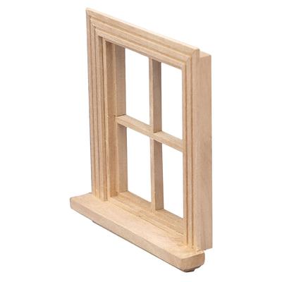 Plain Four-pane Window Mini Toys Kids Furniture Children House Play Siding Delicate Wooden Toddler Adornment