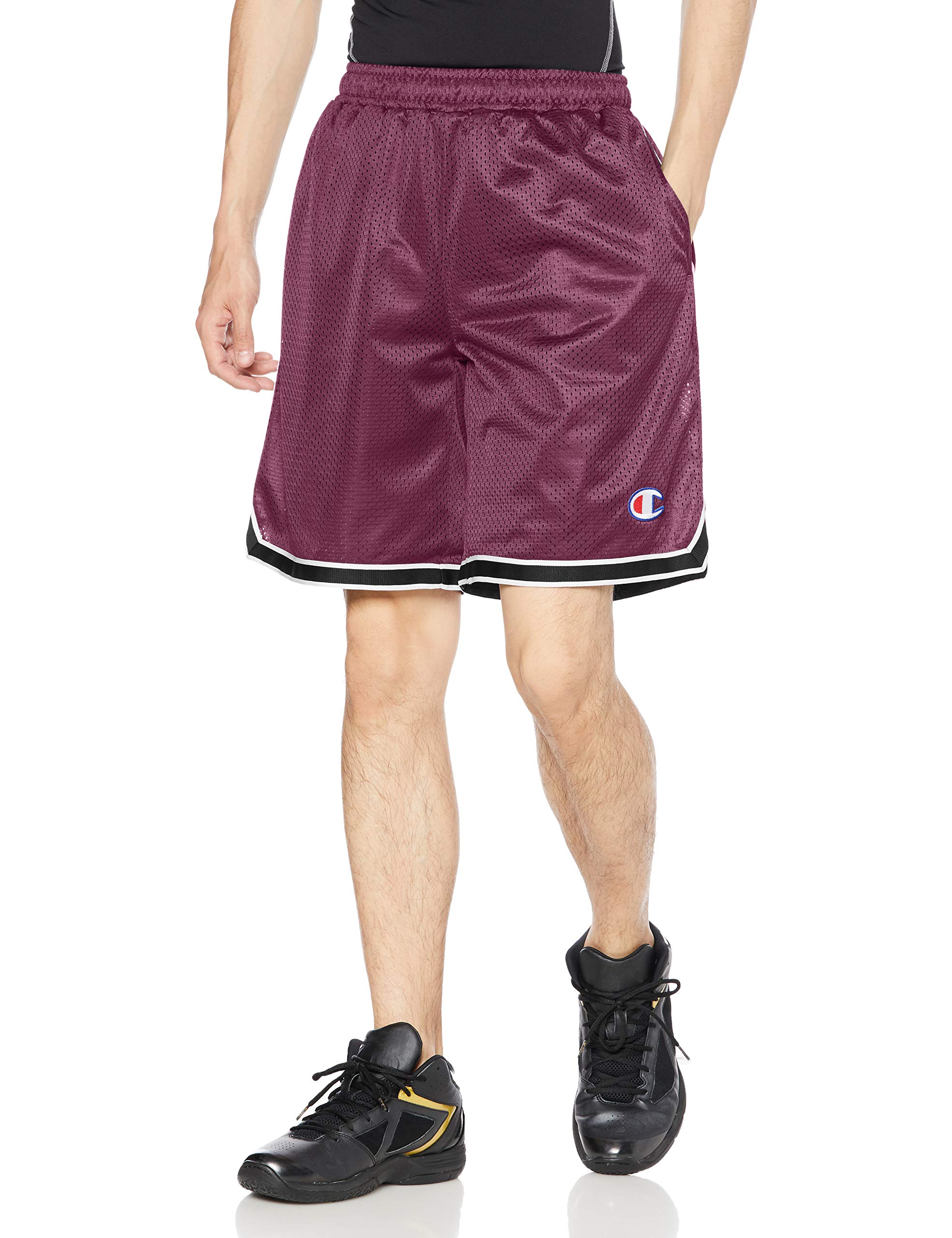 

Champion CAGERS Сетчатые шорты размера M C3-TB544 Мужские быстросохнущие, антибактериальные, устойчивые к запаху, с логотипом в одной точке, бордовые,