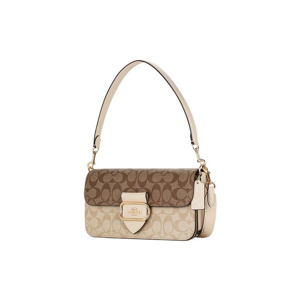 Coach Morgan 27 Classic Monogram Buckle Closure Canvas And Leather Handbag Women Handbags Light-Khaki CH506-IMOT4