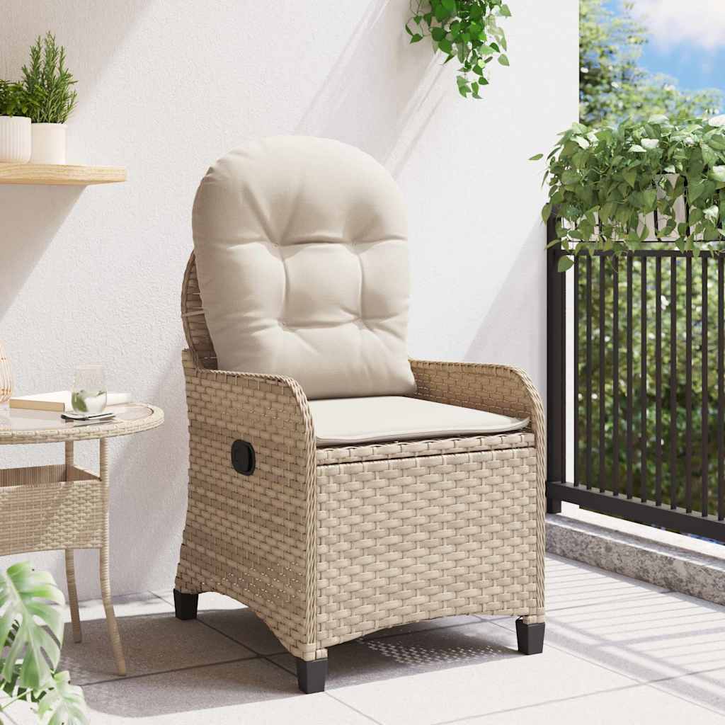Lounger Beige Poly Rattan