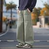 New Pure Cotton American Wide-leg Scimitar Tooling Casual Pants Men's Loose Fashion Design Sense Niche Thin Pants Men