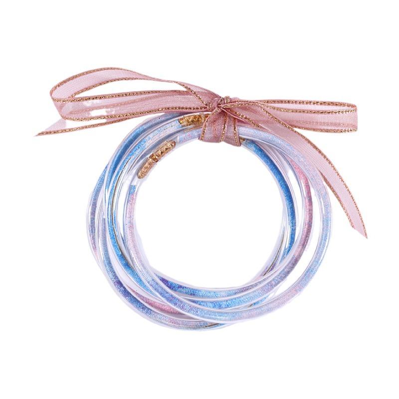 Multilayer Silicone Gold Powder Bracelet Ribbon Set Ladies Bow Christmas Bracelet Bracelet