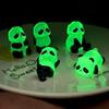 Leuchtende Panda Mini-Figuren Miniatur Panda Mikro-Landschaft Ornament Leuchtend im Dunkeln Miniatur Blume Topfdekor