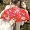 Éventail pliant Vintage en dentelle, motif de fleur de pivoine, éventail de danse chinoise portatif, main d'été pour la photographie et les événements de danse