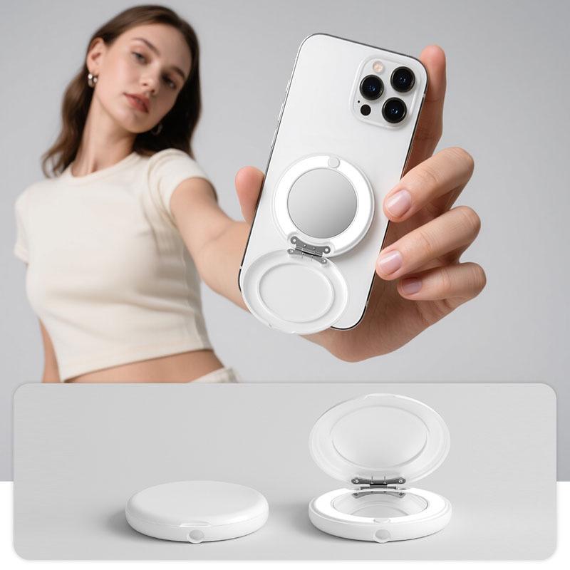 Magnetic Phone Stand with Fill Light & Adjustable Color Temperature Makeup Mirror